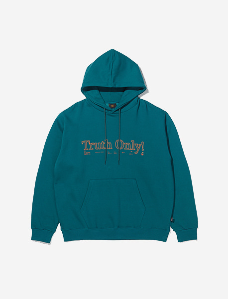 TRUTH ONLY HOODIE - BLUE GREEN brownbreath