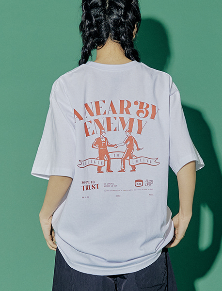 NEARBY ENEMY TEE - WHITE brownbreath